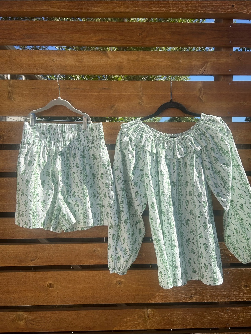 Hill House Home XS Green Vine Stripe Shorts Set - Picture 1 of 9